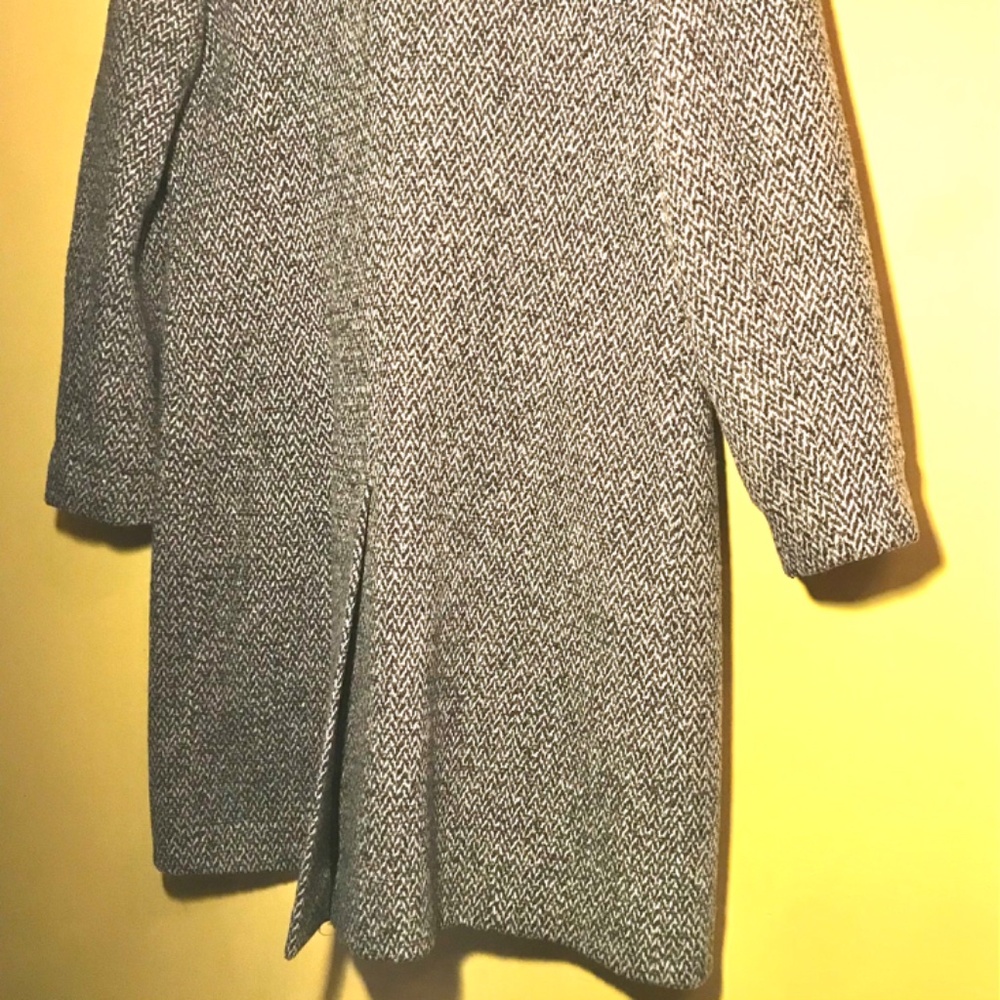 Mackintosh Vintage Wool Tweed Coat EcoChic Overcoat Gray Black Women’s Size 12 - Picture 14 of 16